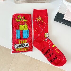 NEW McDonalds Collectible Grinch Meal Red Socks, Max and Cindy Lou Christmas
